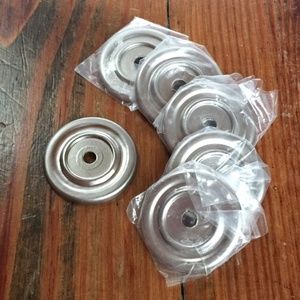 New Knob Backplates Satin Nickel Set of 8